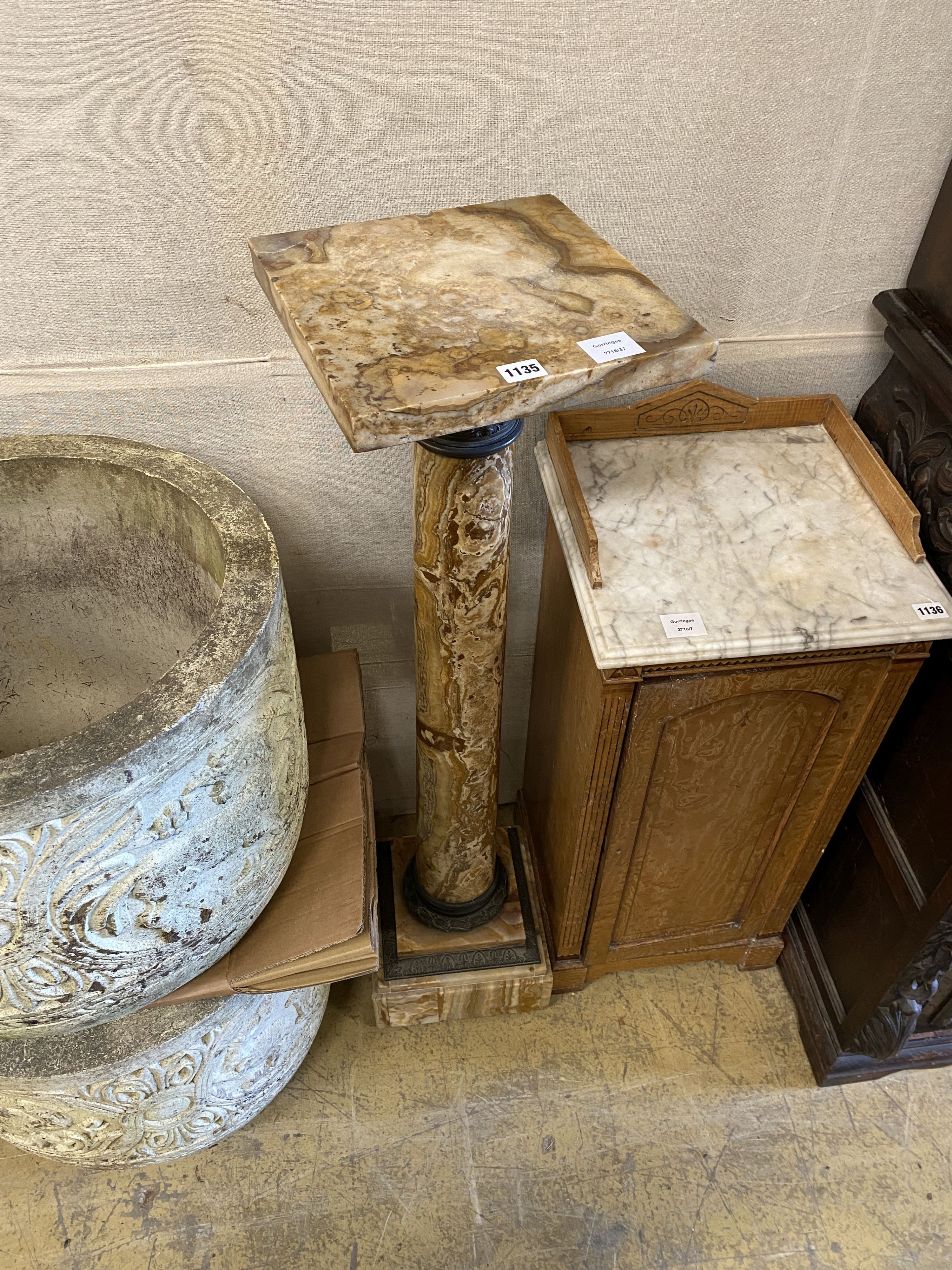 A Victorian marble pedestal, height 110cm